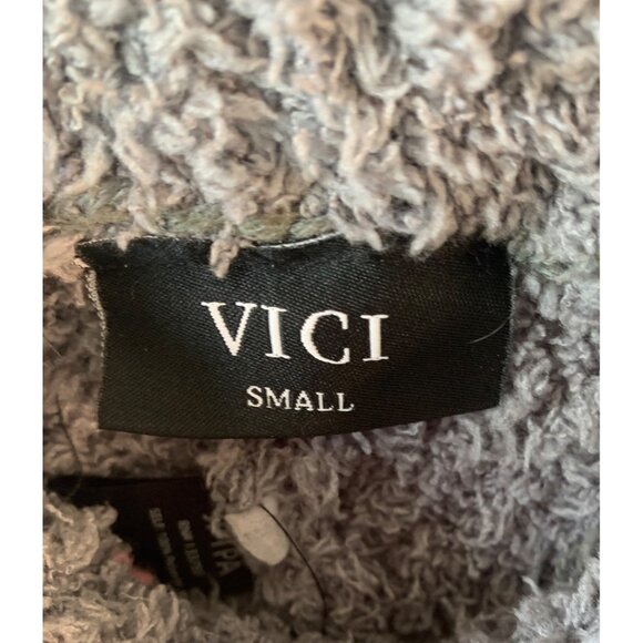 VICI Solid Gray Fuzzy Sherpa High-Rise Waist Straight-Leg Lounge Pants Small - Picture 4 of 7